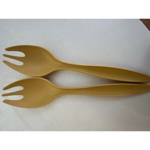 Vintage‎ Tupperware Salad Serving Spoons - Harvest Gold Set